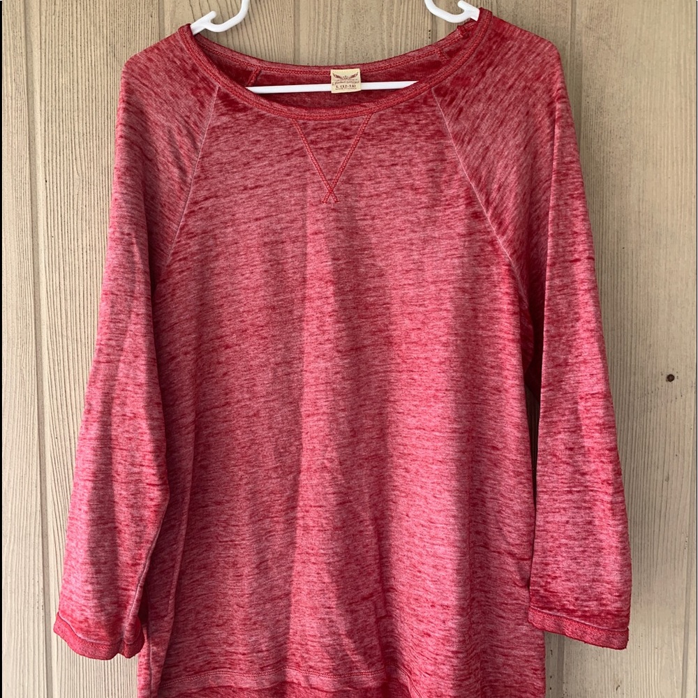 Faded Glory Red 3/4 Sleeve Tunic Western